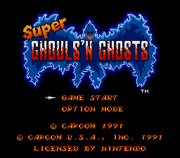 Super Ghouls 'N Ghosts Title Screen
