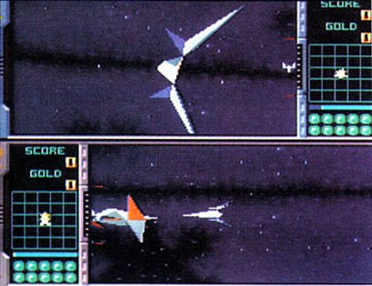 Multiplayer in a space level from 94-11-25 prototype (from the February 1995 issue of Nintendo Power)