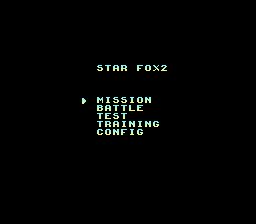 Star Fox 2 alpha: intro menu
