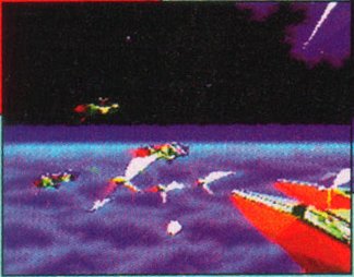 Enemies attacking Corneria from the WCES 95 beta (from GamePro, March 1995)
