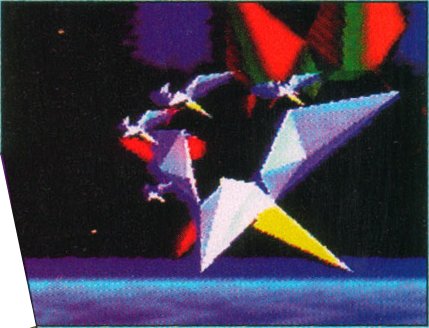 Enemies attacking Corneria from the WCES 95 beta (from GamePro, March 1995)
