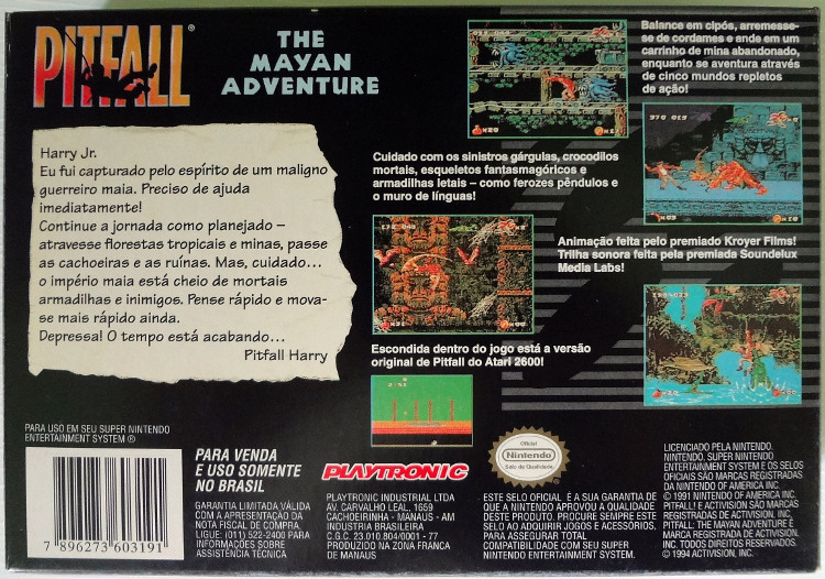 Pitfall - The Mayan Adventure - Playtronic (box - back)