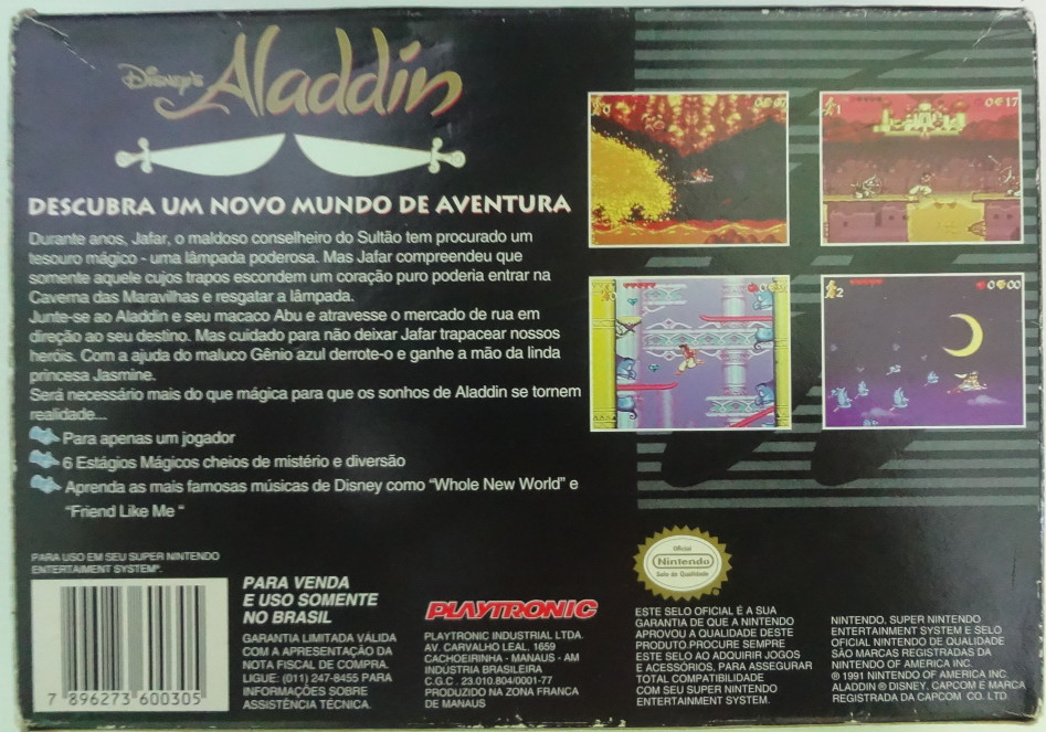 Aladdin, Disney's - Playtronic (box - back)