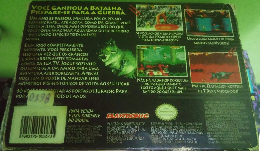 Jurassic Park 2 - Playtronic (Box - back)
