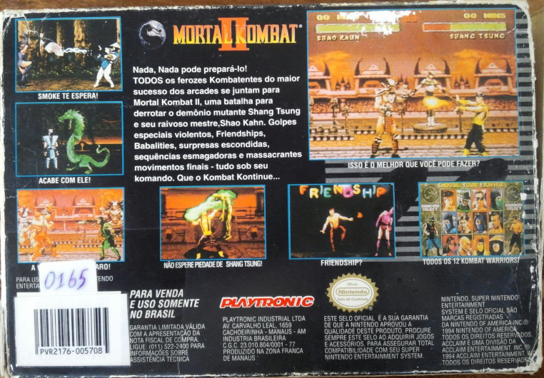 Mortal Kombat II - Playtronic (box - back)
