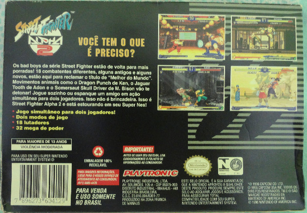 Street Fighter Alpha 2 - Playtronic (box - back)