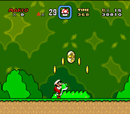 Yoshi with enemy in mouth
