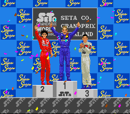 The finishing podium