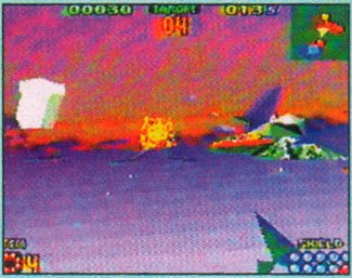Flying on a planet from the WCES 95 beta (from GamePro, March 1995)
