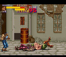 Haggar suplexing a dude