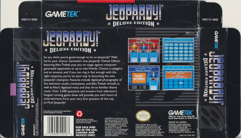 Snes Central: Jeopardy! Deluxe Edition