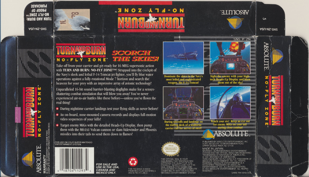 Turn and Burn: No Fly Zone - Super Nintendo 