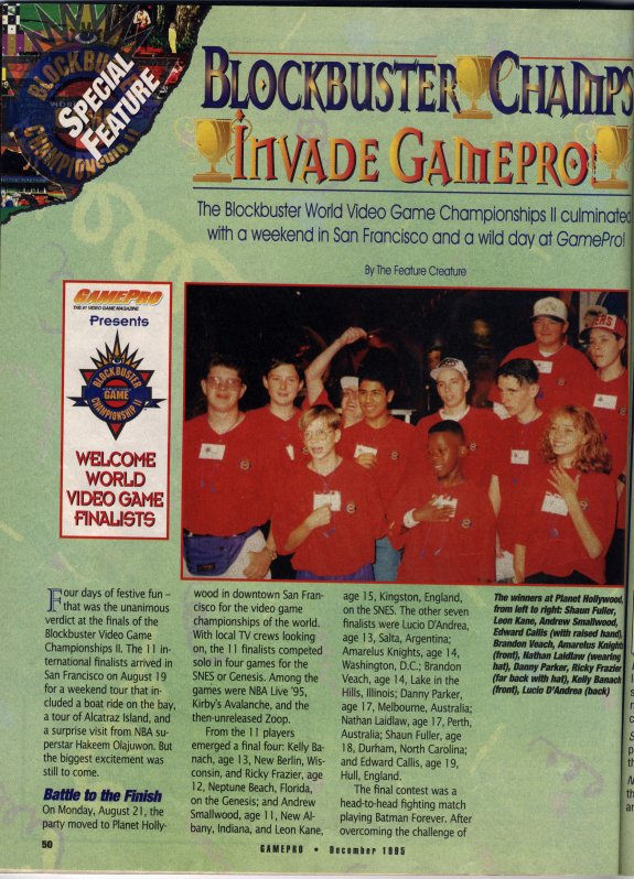 Gamepro article on the Blockbuster World Video Game Championship (Page 1)